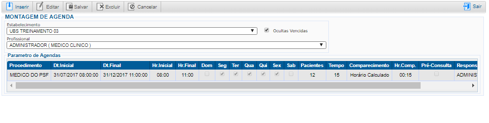 Montagem Agenda